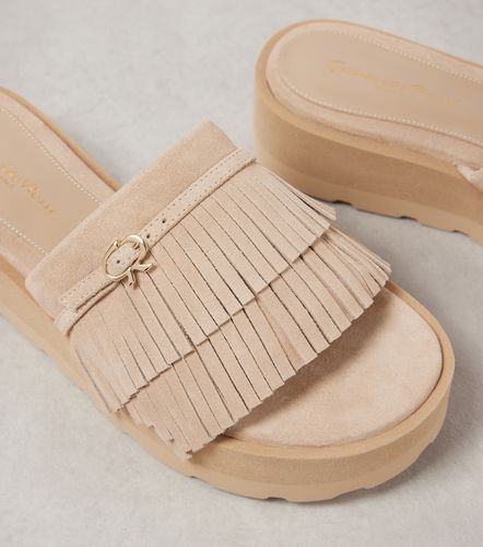 Fringed suede platform slides - Gianvito Rossi - Modalova