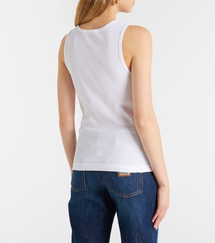 Tank top acanalado de algodón con DG - Dolce&Gabbana - Modalova
