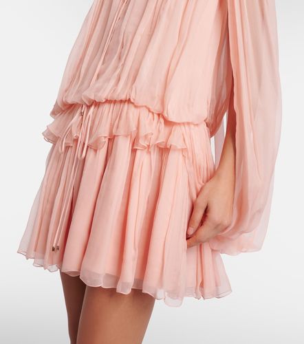 Caped ruffled silk muslin minidress - Chloe - Modalova