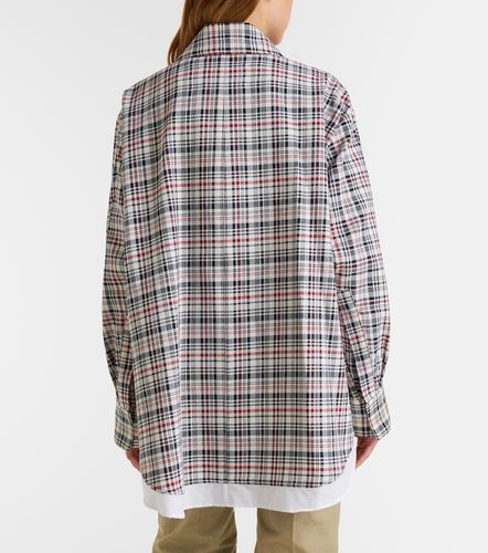 Checked oversized cotton and wool jacket - Victoria Beckham - Modalova