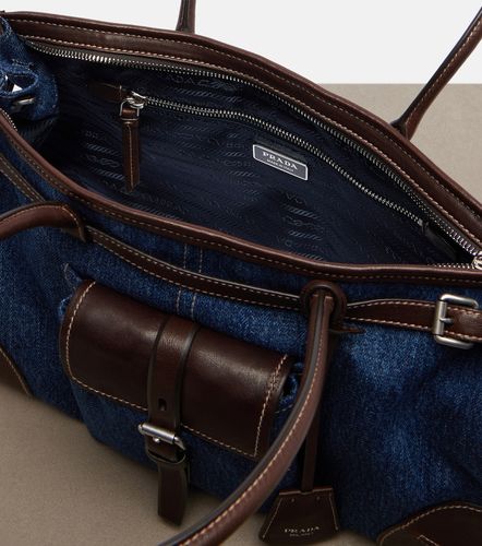 Borsa a spalla Bonnie Large in denim - Prada - Modalova