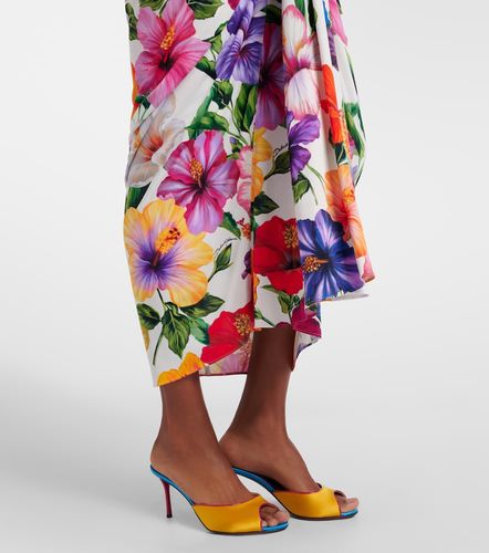 Abito midi con cut-out e stampa floreale - Dolce&Gabbana - Modalova