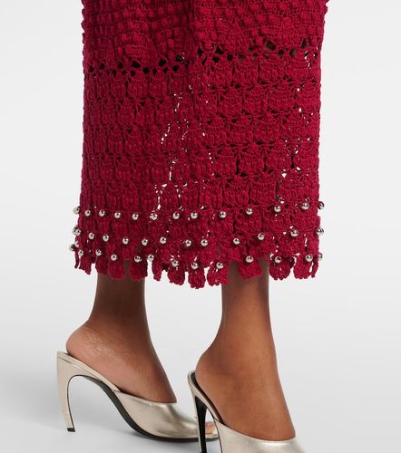 Vestido midi de croché de algodón adornado - Rabanne - Modalova
