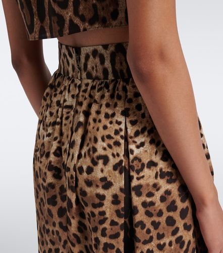 Falda midi de algodón estampada - Dolce&Gabbana - Modalova