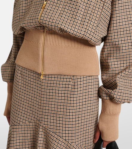 Houndstooth wool-blend flannel bomber jacket - Patou - Modalova