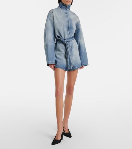 Alaia Belted cotton denim romper - Alaia - Modalova