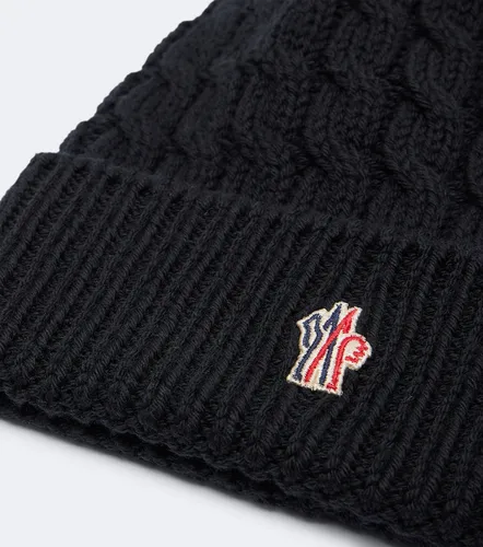 Cable-knit virgin wool beanie - Moncler Grenoble - Modalova