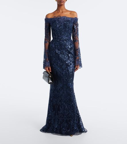 Sequined off-shoulder lace bustier gown - Elie Saab - Modalova