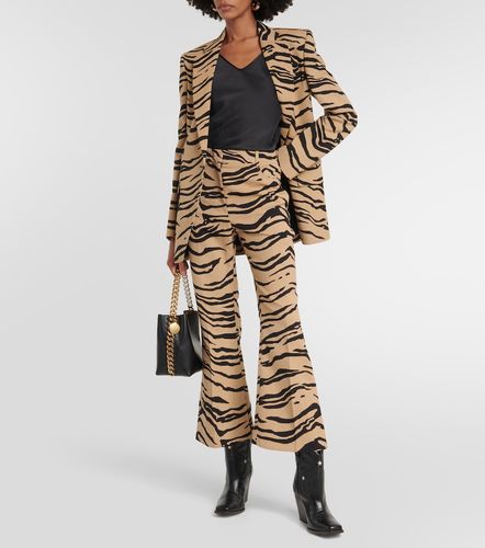 Tiger-print wool-blend flared pants - Stella McCartney - Modalova