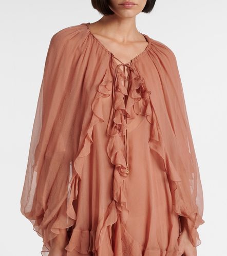 Chloe Ruffled silk muslin cape - Chloe - Modalova