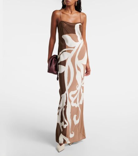 Vestido largo de satén de seda floral - SIR - Modalova