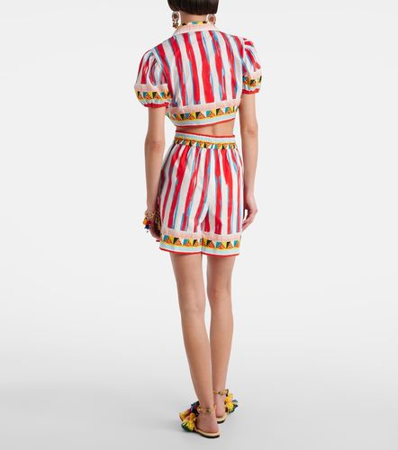 Camicia cropped in cotone a righe - Dolce&Gabbana - Modalova