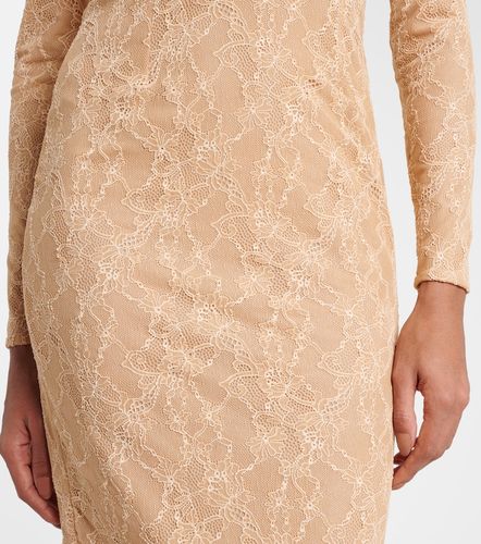 Abito midi in pizzo con volant - Alessandra Rich - Modalova