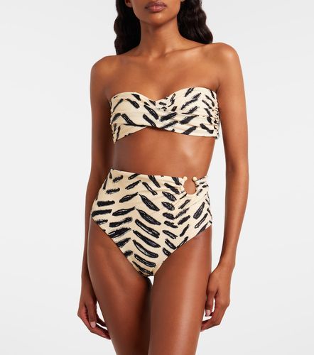 Braga de bikini estampada fruncida - Johanna Ortiz - Modalova