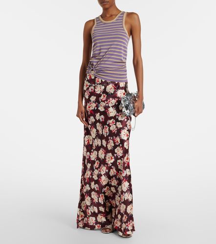 Piercing gathered striped tank top - Rabanne - Modalova