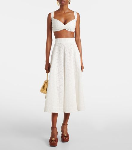 Crush Embroidered linen bra top - Zimmermann - Modalova