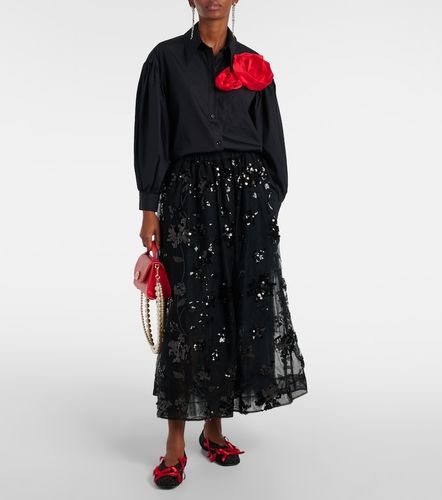 Camicia in cotone con applicazioni floreali - Simone Rocha - Modalova