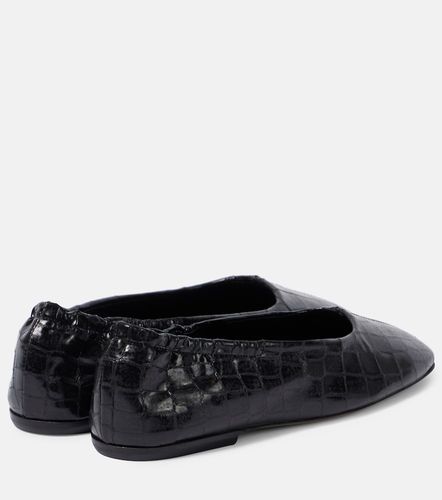 Croc-effect leather ballet flats - Dries Van Noten - Modalova