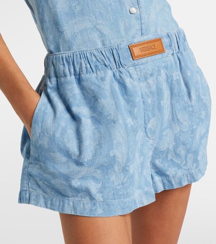 Versace Shorts Barocco de chambray - Versace - Modalova