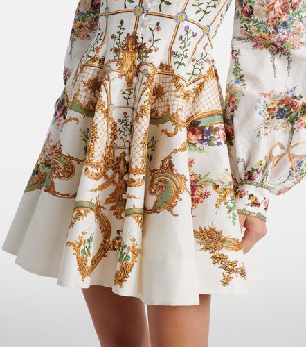 Abito bustier in lino e seta con stampa floreale - Camilla - Modalova