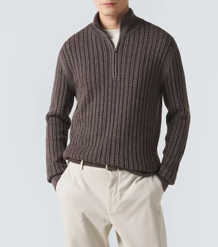 Cashmere, wool, and silk half-zip sweater - Agnona - Modalova