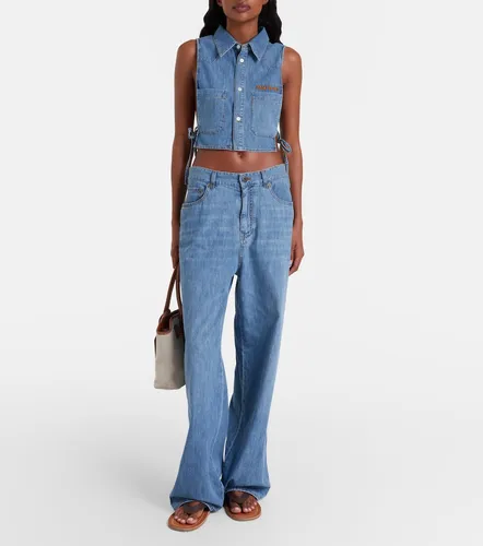 Jeans a gamba larga in chambray - Miu Miu - Modalova