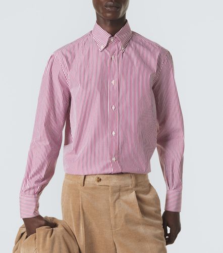 Camicia in popeline di cotone a righe - Brunello Cucinelli - Modalova