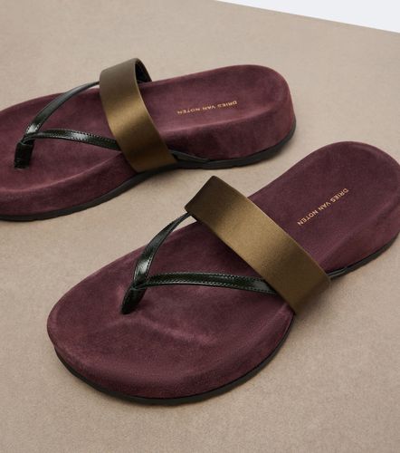 Satin and leather thong sandals - Dries Van Noten - Modalova