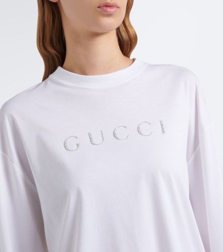 Camiseta de jersey de algodón con logo - Gucci - Modalova