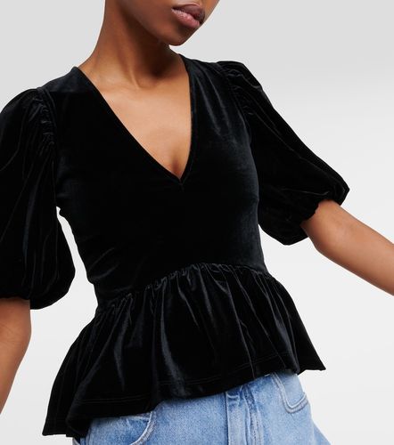 Ganni Top de jersey de terciopelo - Ganni - Modalova