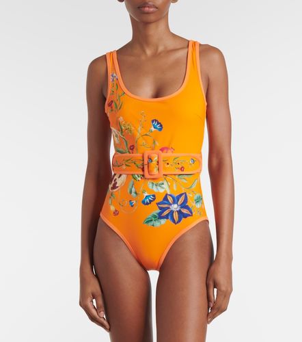 Flores printed belted swimsuit - Alemais - Modalova