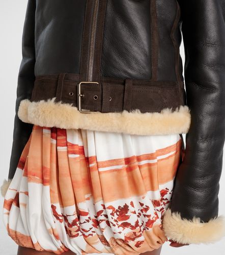 Shearling-trimmed leather jacket - JW Anderson - Modalova