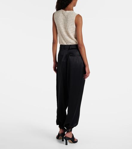 High-rise silk satin cargo pants - Chloe - Modalova