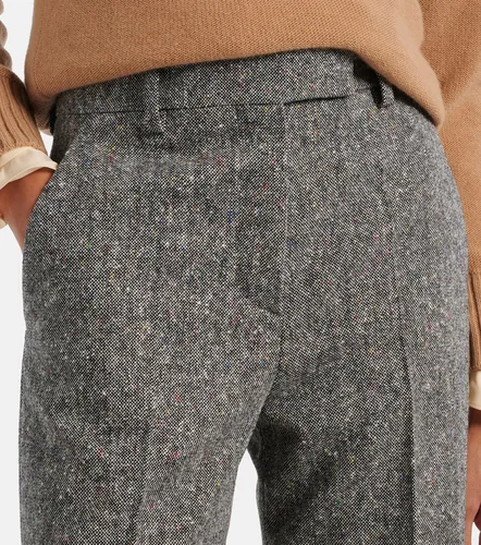 High-rise wool-blend wide-leg pants - Valentino Garavani - Modalova