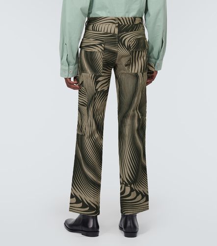 Pantaloni in cotone e lino a gamba larga - Dries Van Noten - Modalova