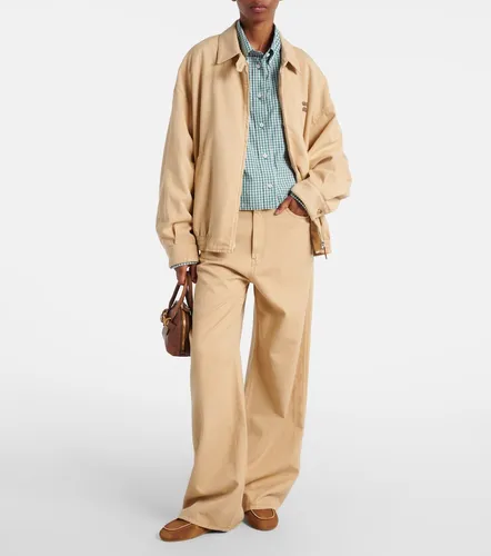 Miu Miu Logo denim blouson - Miu Miu - Modalova