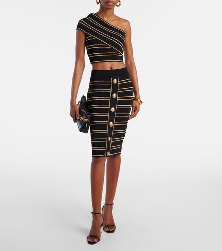 Balmain Midirock aus Rippstrick - Balmain - Modalova