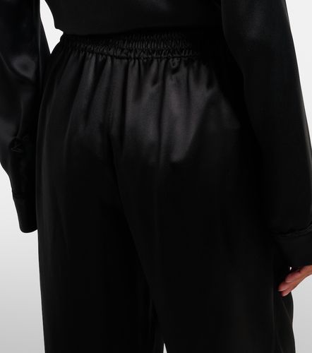 Pantalones rectos de satén de seda - Saint Laurent - Modalova