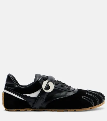Leather-trimmed suede sneakers - Coperni - Modalova