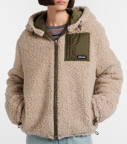 Wool-blend teddy down jacket - Miu Miu - Modalova