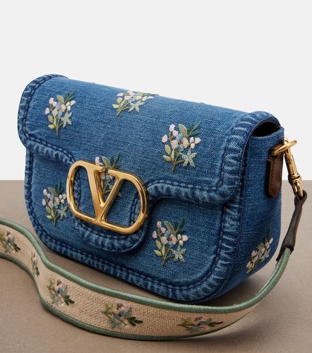 Borsa a spalla Alltime Medium in denim - Valentino Garavani - Modalova