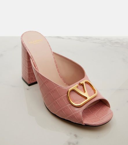 VLogo croc-effect leather mules - Valentino Garavani - Modalova