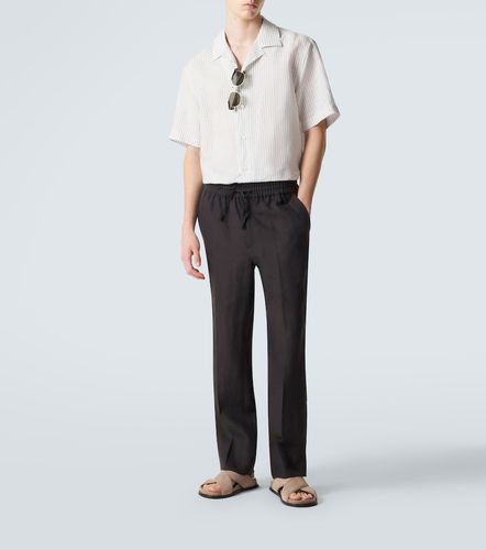Camicia bowling in lino a righe - Brioni - Modalova