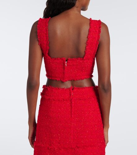 Crop top de bouclé en mezcla de algodón - Dolce&Gabbana - Modalova