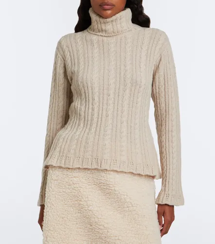 Cable-knit wool-blend turtleneck sweater - Moncler Grenoble - Modalova