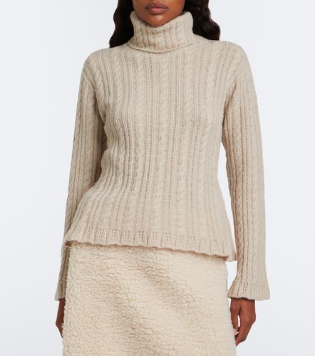 Cable-knit wool-blend turtleneck sweater - Moncler Grenoble - Modalova