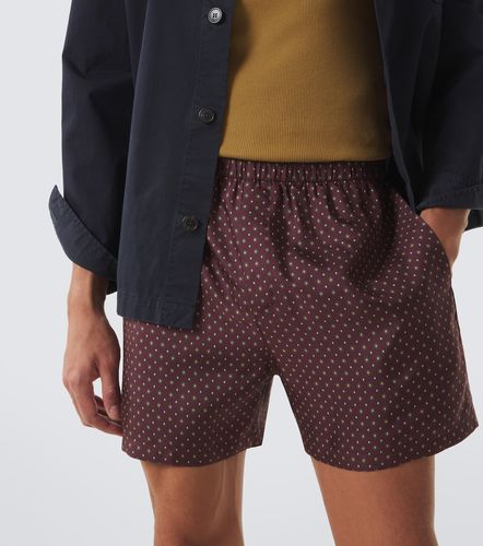 Shorts in seta con stampa - Saint Laurent - Modalova