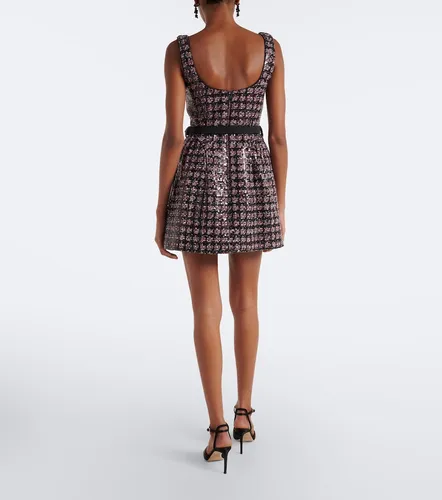 Belted embellished tweed minidress - Self-Portrait - Modalova