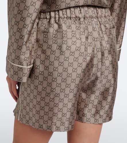 Shorts de sarga de seda con GG - Gucci - Modalova