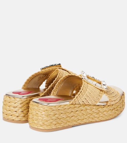 Embellished raffia espadrille slides - Roger Vivier - Modalova